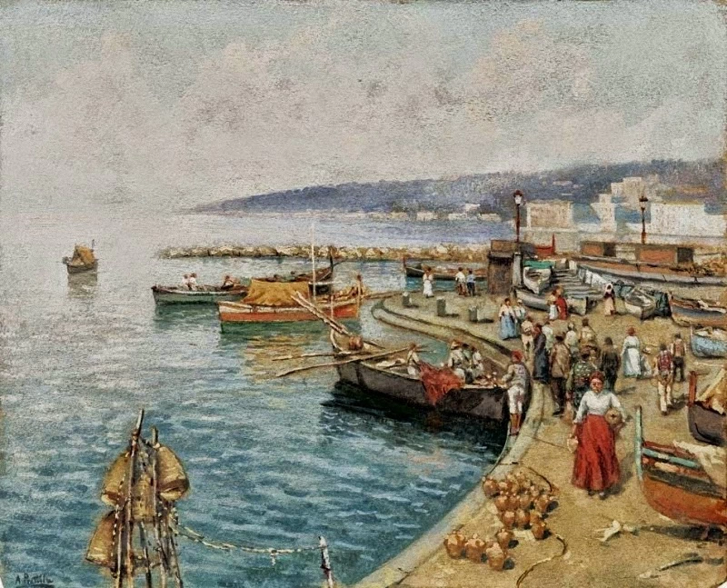  115-Attilio Pratella -Pescatori sul lungomare 